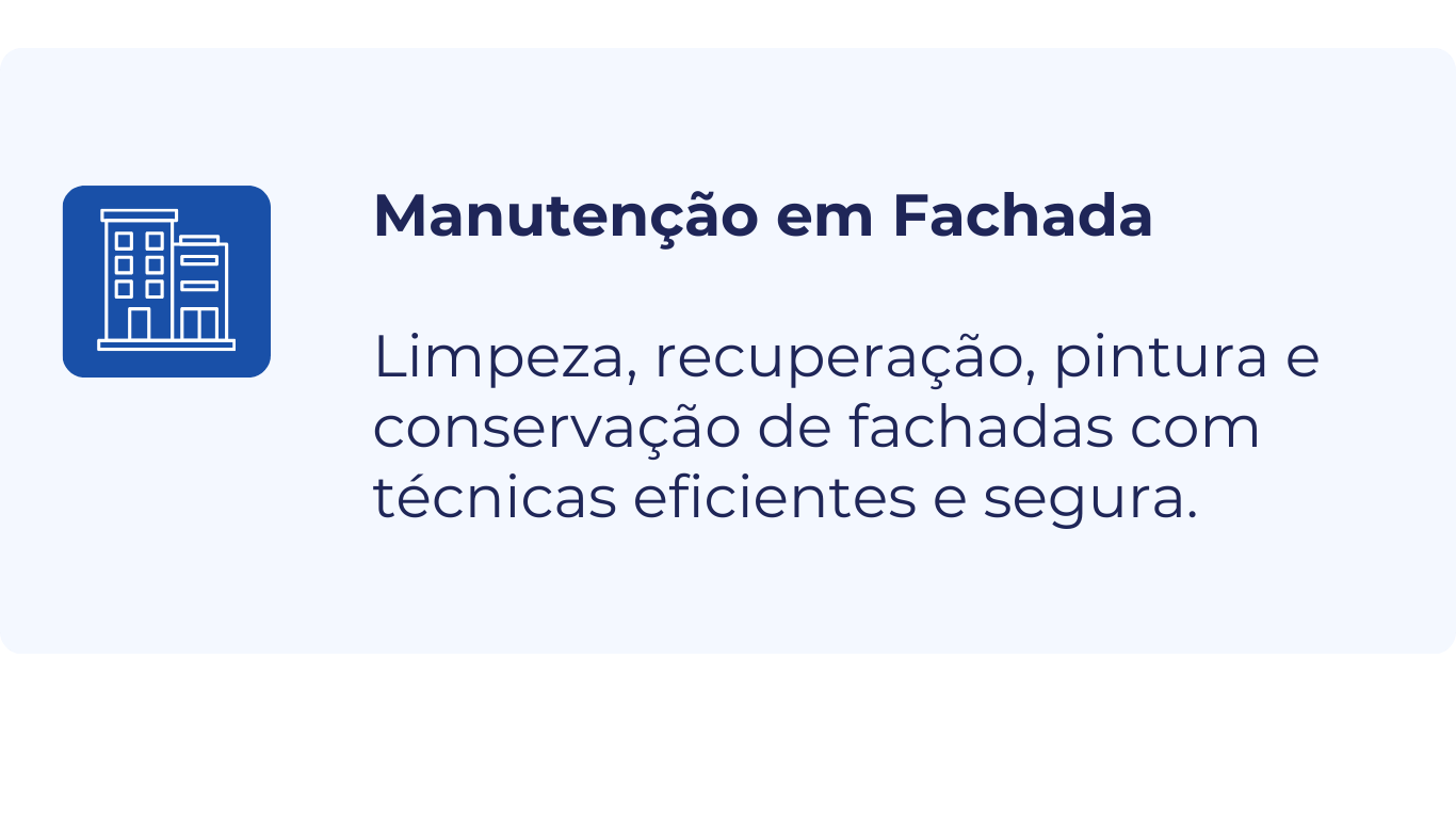manutenção de fachada pintura de fachada limpeza de fachada recuperação de fachada fachada predial manutenção predial fachada trabalho em altura fachada acesso por corda fachada tratamento de fissuras fachada desplacamento de revestimento engenharia de fachadas fachada em condomínio empresa de manutenção de fachada pintura predial pintura em prédios pintura em condomínio Serviços em altura