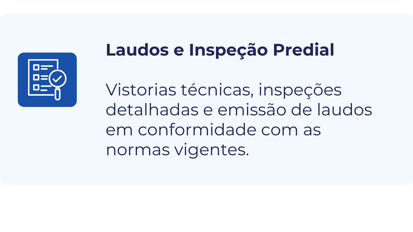 inspeção predial laudo técnico laudo de inspeção predial engenharia diagnóstica vistoria técnica predial avaliação de patologias laudo estrutural manutenção predial laudo engenheiro para inspeção predial laudo conforme norma inspeção em condomínio mapeamento em fachada mapeamento cerâmico laudo de mapeamento